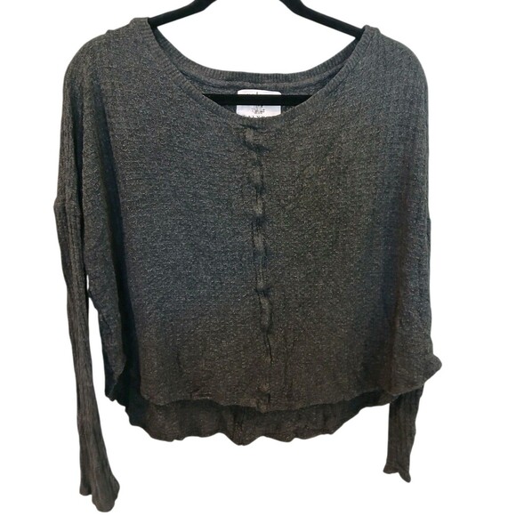 Velvet for Calypso St. Barth Womens Gray Waffle Knit Pullover Sweater Top Size M - Picture 1 of 10